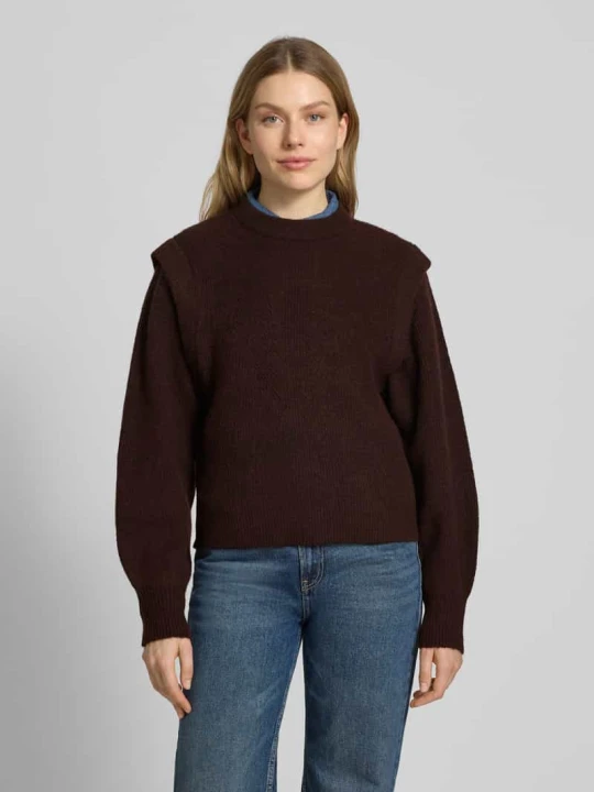 Zdjęcie produktu Sweter z dzianiny z prążkowanymi wykończeniami Scotch & Soda Czekoladowy