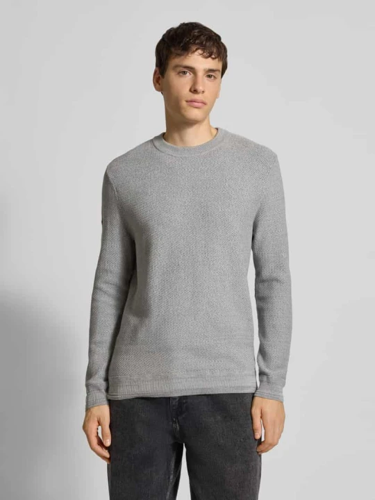 Zdjęcie produktu Sweter z dzianiny z prążkowanymi wykończeniami Superdry Jasnoszary