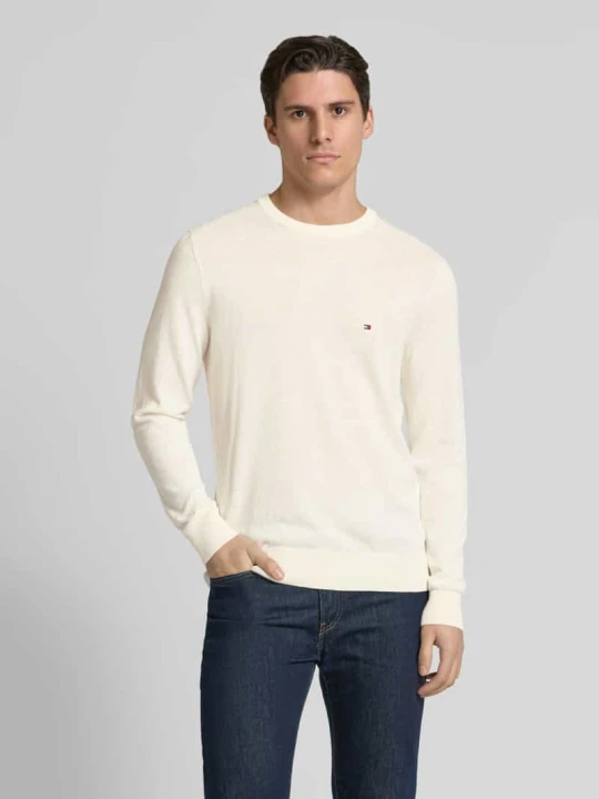 Zdjęcie produktu Sweter z dzianiny z prążkowanymi wykończeniami Tommy Hilfiger Écru