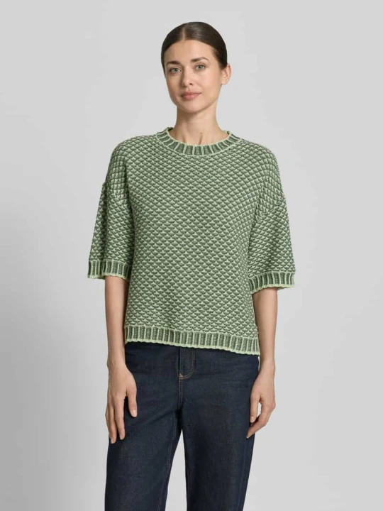 Zdjęcie produktu sweter z dzianiny z rękaw o dł. 1/2 model 'Catina Pilla' MSCH Copenhagen Khaki