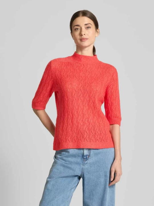 Zdjęcie produktu Sweter z dzianiny z rękawem o dł. 1/2 model ‘Miffa’ B.Young Czerwony