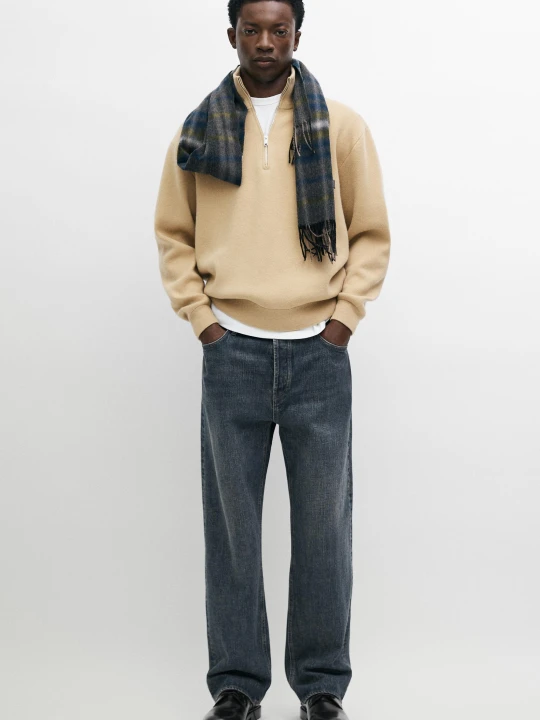 Zdjęcie produktu Sweter Z Dzianiny Z Wełną I Półgolfem - Wielbłądzi - Massimo Dutti - Male