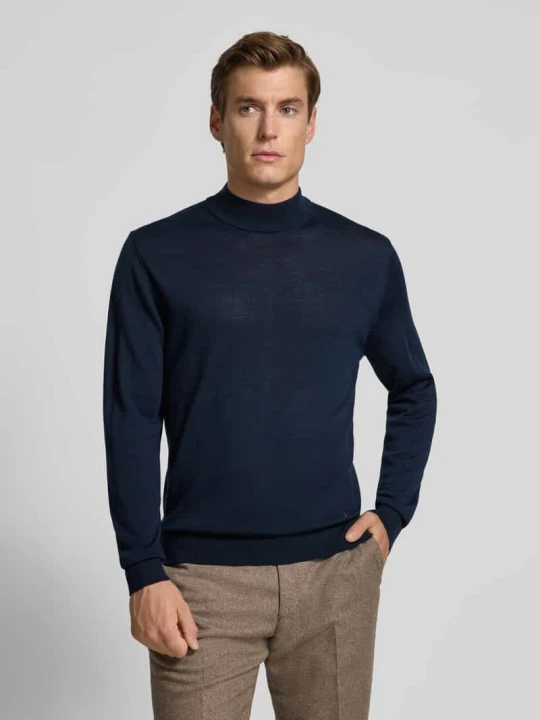 Zdjęcie produktu Sweter z dzianiny z wełny merino Manuel Ritz Granatowy