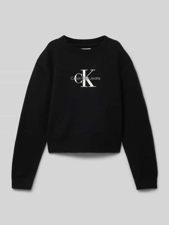 Zdjęcie produktu Sweter z dzianiny z wyhaftowanym logo Calvin Klein Jeans Czarny