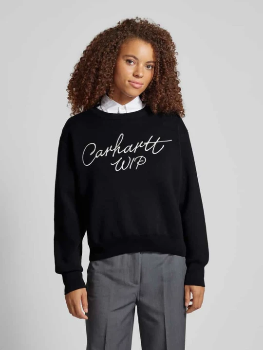 Zdjęcie produktu Sweter z dzianiny z wyhaftowanym logo Carhartt WIP Czarny