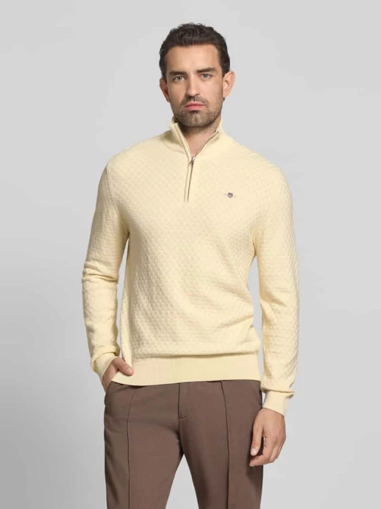 Zdjęcie produktu Regular Fit sweter dzianinowy z czystej bawełny Gant Złamany biały