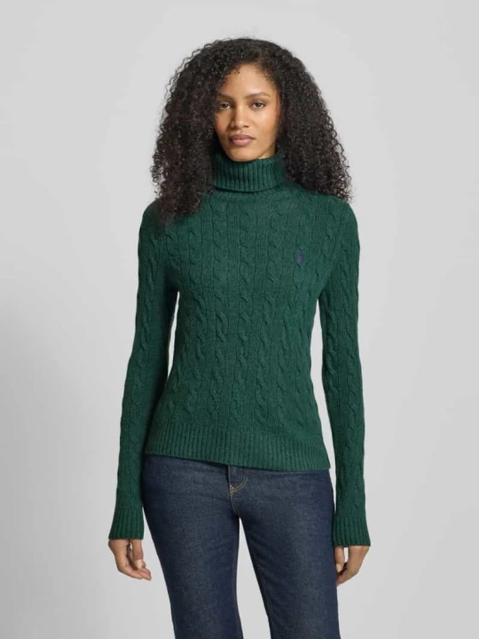 Zdjęcie produktu Sweter z golfem o kroju slim fit z wyhaftowanym logo Polo Ralph Lauren Zielony