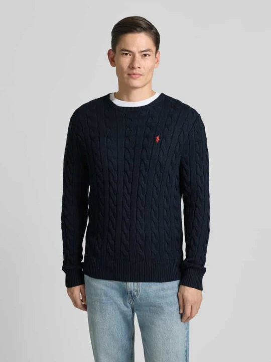 Zdjęcie produktu Sweter z dzianiny z wyhaftowanym logo Polo Ralph Lauren Granatowy