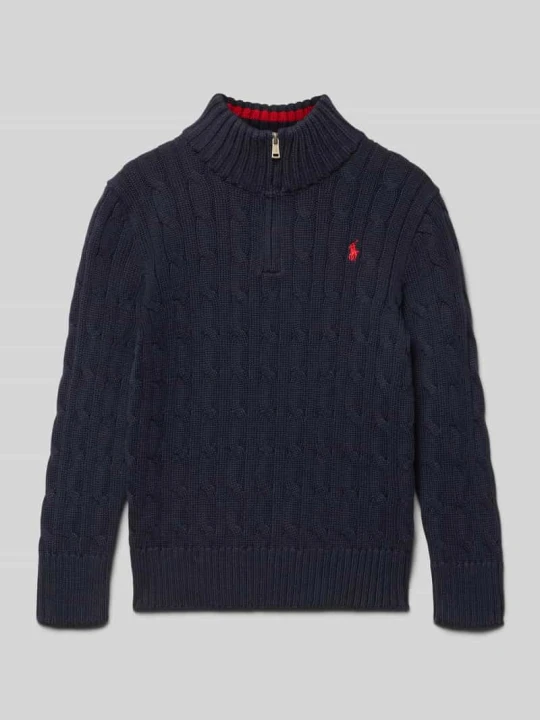 Zdjęcie produktu Sweter z dzianiny z wyhaftowanym logo Polo Ralph Lauren Granatowy
