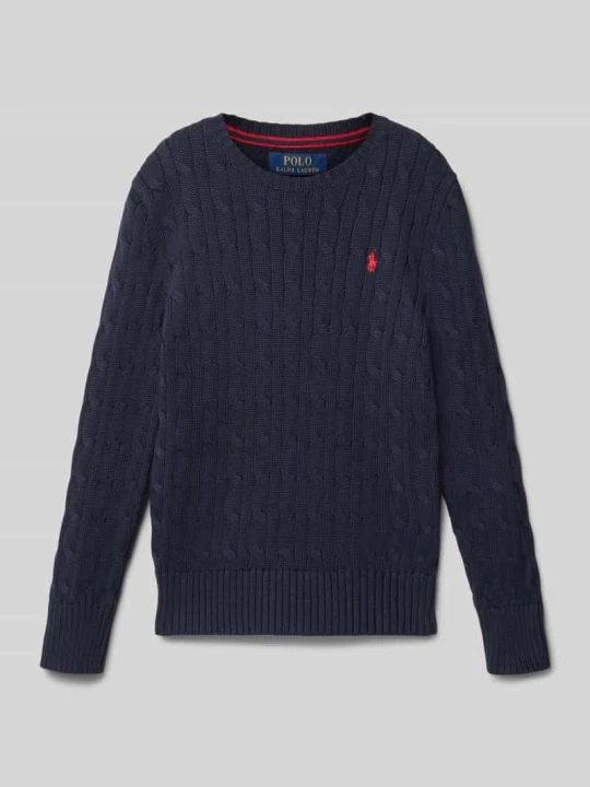 Zdjęcie produktu Sweter z dzianiny z wyhaftowanym logo Polo Ralph Lauren Granatowy