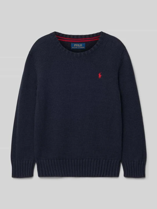 Zdjęcie produktu Sweter z dzianiny z wyhaftowanym logo Polo Ralph Lauren Niebieski