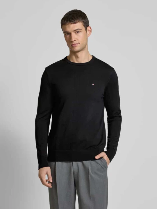 Zdjęcie produktu Sweter z dzianiny z wyhaftowanym logo Tommy Hilfiger Czarny