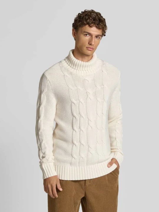 Zdjęcie produktu Sweter z dzianiny z mieszanki bawełny i kaszmiru FTC Cashmere Złamany biały