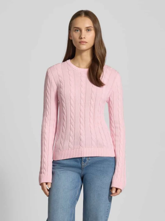 Zdjęcie produktu Sweter z dzianiny z wzorem warkocza Gina Tricot Różowy