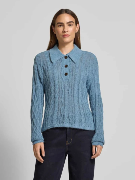 Zdjęcie produktu Sweter z dzianiny z wzorem warkocza Scotch & Soda Jeansowy niebieski