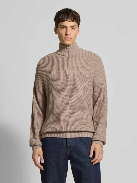 Zdjęcie produktu Sweter z dzianiny z zamkiem błyskawicznym model ‘KAITO’ Jack&Jones Złamany biały