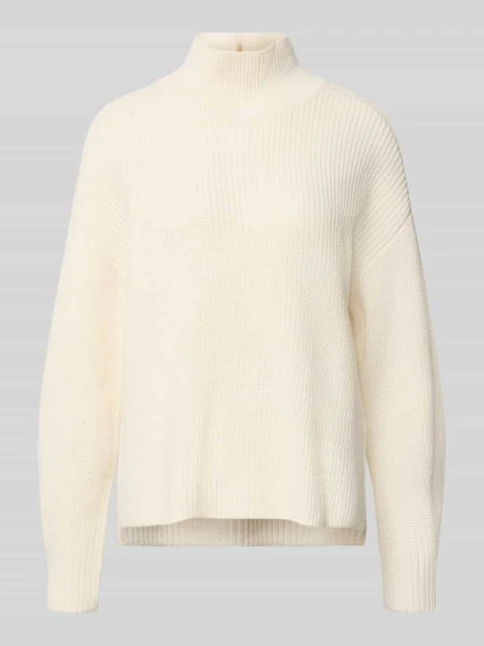Zdjęcie produktu Sweter z dzianiny z żywej wełny ze stójką Windsor Złamany biały