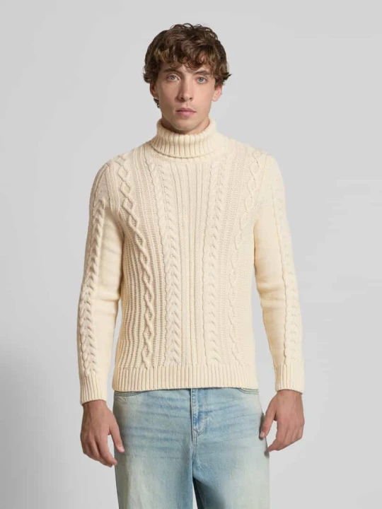 Zdjęcie produktu Sweter z golfem z dodatkiem wełny Model 'Jacob' Superdry Złamany biały