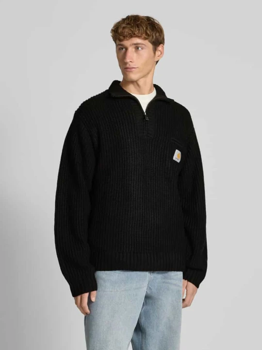 Zdjęcie produktu Sweter z dzianiny ze stójką i zamkiem błyskawicznym Carhartt WIP Czarny