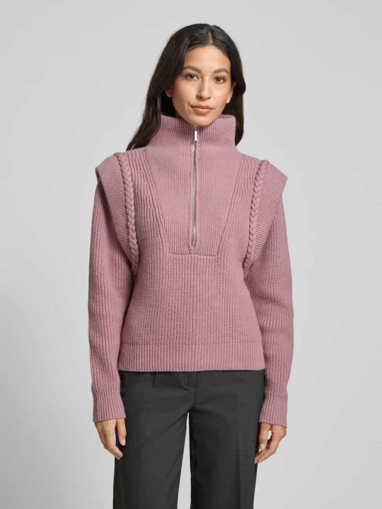 Zdjęcie produktu Sweter z dzianiny o kroju regular fit z dodatkiem wełny model „YARI” CPH MUSE Różowawy