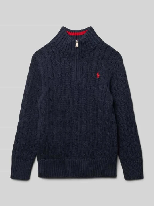 Zdjęcie produktu Sweter z dzianiny ze stójką i zamkiem błyskawicznym Polo Ralph Lauren Granatowy