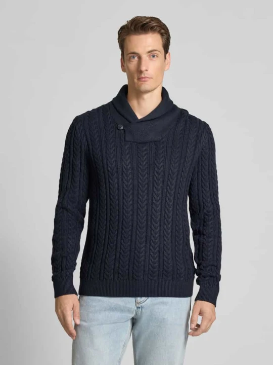 Zdjęcie produktu Sweter z dzianiny ze stójką Jack&Jones Granatowy