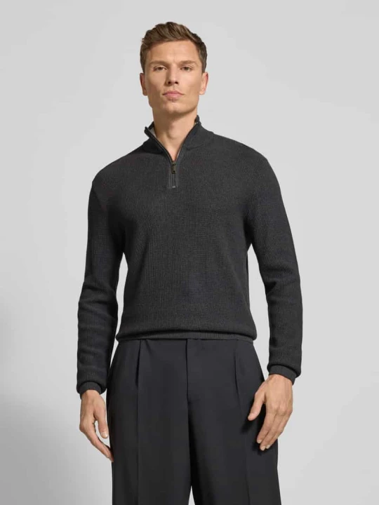 Zdjęcie produktu Troyer o kroju slim fit z czystej bawełny MCNEAL Ciemnoszary melanż