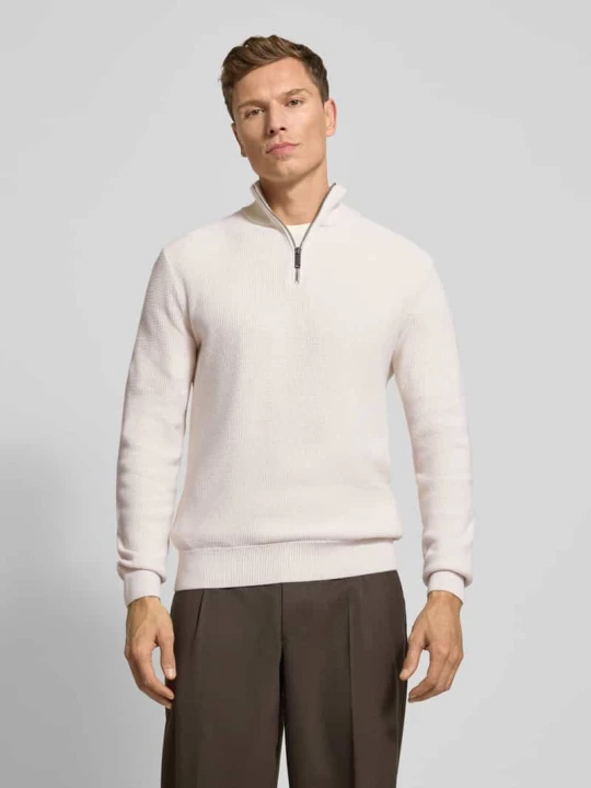 Zdjęcie produktu Troyer o kroju slim fit z czystej bawełny MCNEAL Écru melanż