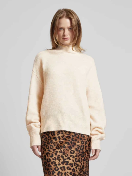 Zdjęcie produktu Sweter z dzianiny ze stójką model ‘ANNE’ Y.A.S Beżowy