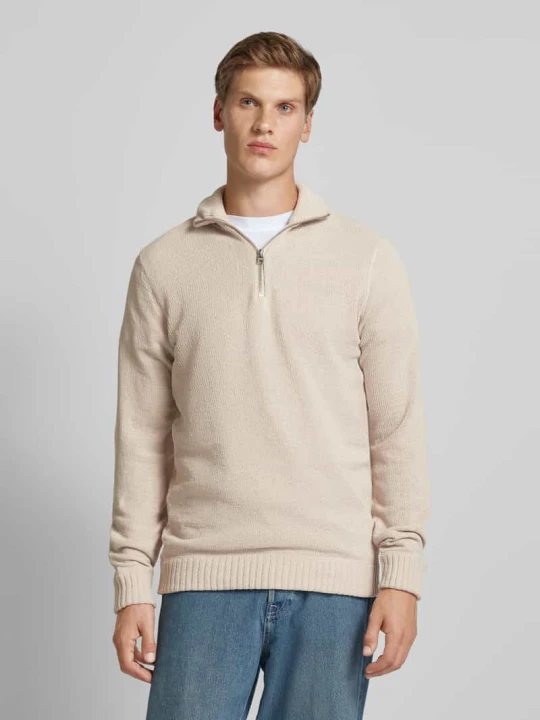 Zdjęcie produktu Sweter z dzianiny ze stójką model ‘ETHAN’ Only & Sons Złamany biały