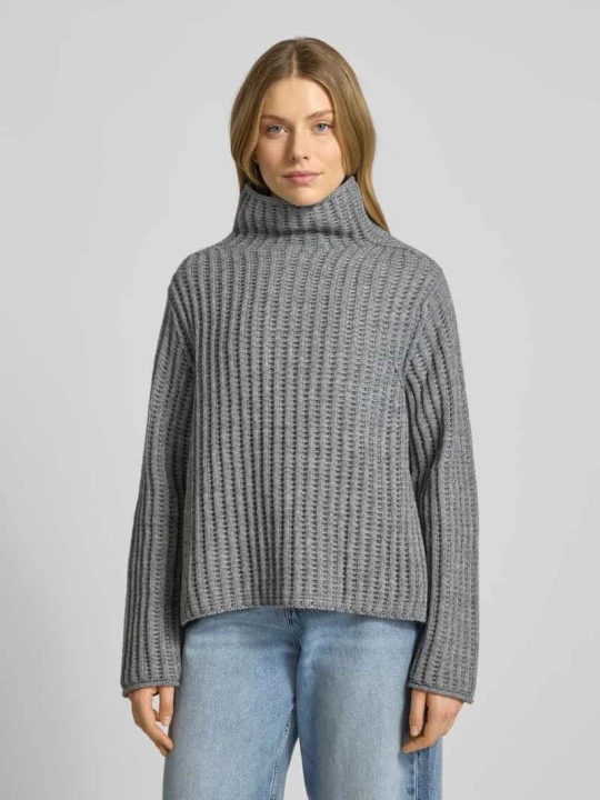 Zdjęcie produktu Sweter z dzianiny z mieszanki wełny model „VARISA” Drykorn Średnioszary melanż