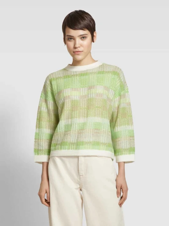 Zdjęcie produktu Sweter z dzianiny o kroju loose fit z dodatkiem wełny model „Polira” Opus Jasnozielony