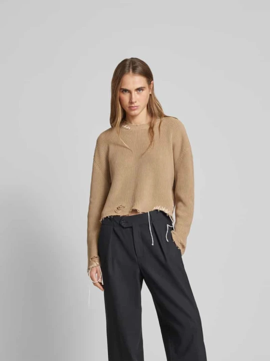Zdjęcie produktu Sweter z efektem znoszenia MM6 Maison Margiela Beżowy