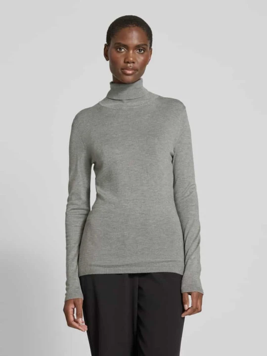 Zdjęcie produktu Sweter z golfem o kroju slim fit z mieszanki wiskozy model „MAFA” Ichi Jasnoszary melanż
