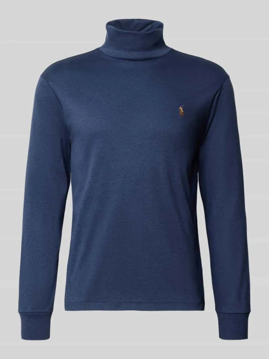 Zdjęcie produktu sweter z golfem o kroju regular fit z czystej bawełny Polo Ralph Lauren Ciemnoniebieski