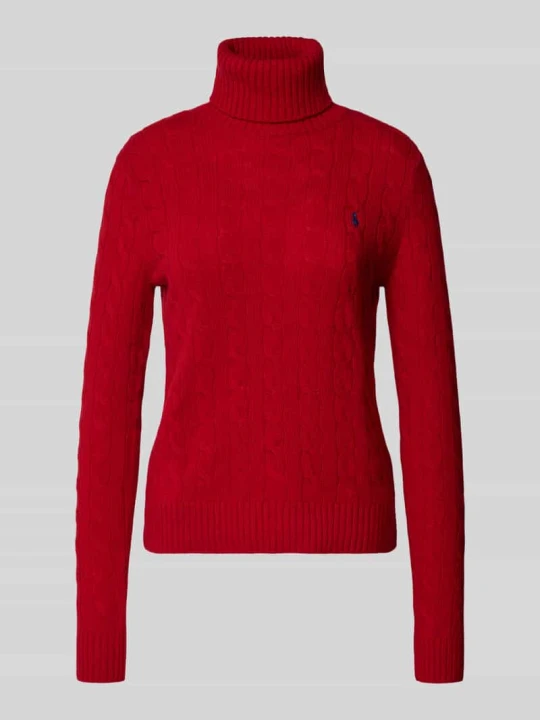 Zdjęcie produktu Sweter z golfem o kroju regular fit z mieszanki wełny i kaszmiru Polo Ralph Lauren Ciemnoczerwony