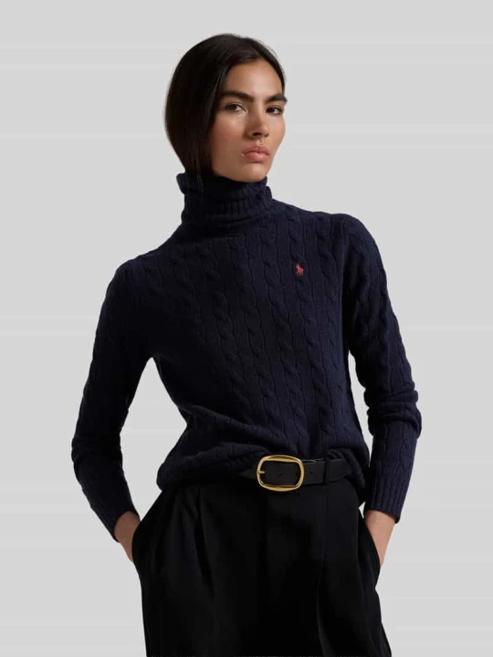 Zdjęcie produktu Sweter z golfem o kroju regular fit z mieszanki wełny i kaszmiru Polo Ralph Lauren Ciemnoniebieski