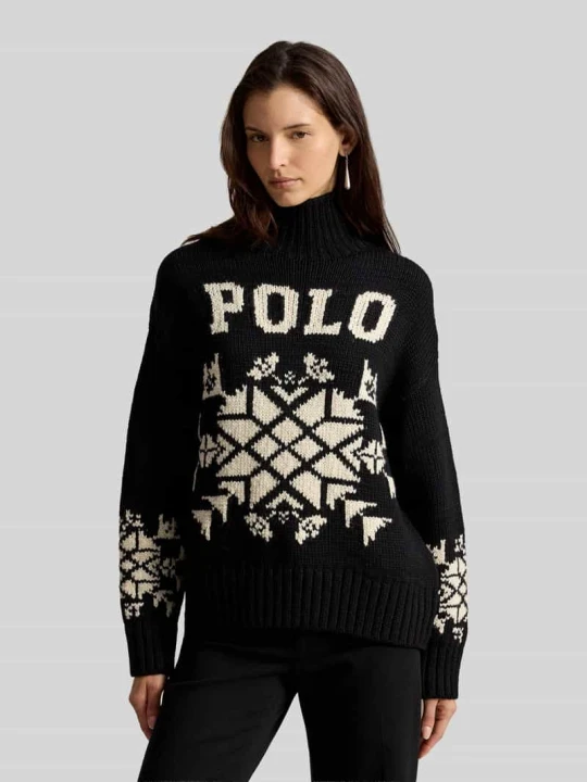 Zdjęcie produktu Sweter z golfem o kroju relaxed fit z mieszanki wełny Polo Ralph Lauren Czarny