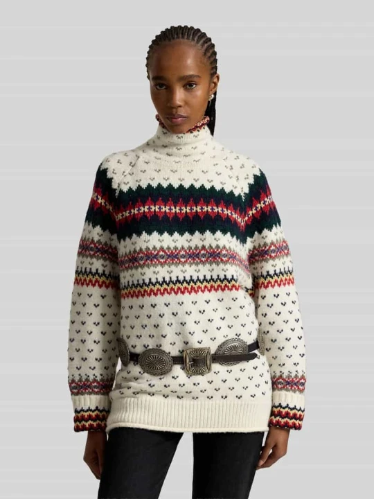 Zdjęcie produktu Sweter z golfem o kroju relaxed fit z mieszanki wełny i bawełny Polo Ralph Lauren Złamany biały