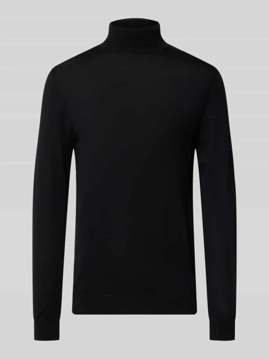 Zdjęcie produktu sweter z golfem o kroju slim fit z czystej bawełny Matinique Czarny