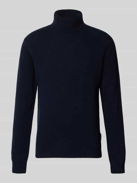 Zdjęcie produktu sweter z golfem o kroju slim fit z mieszanka wełny model 'Karl' Casual Friday Ciemnoniebieski