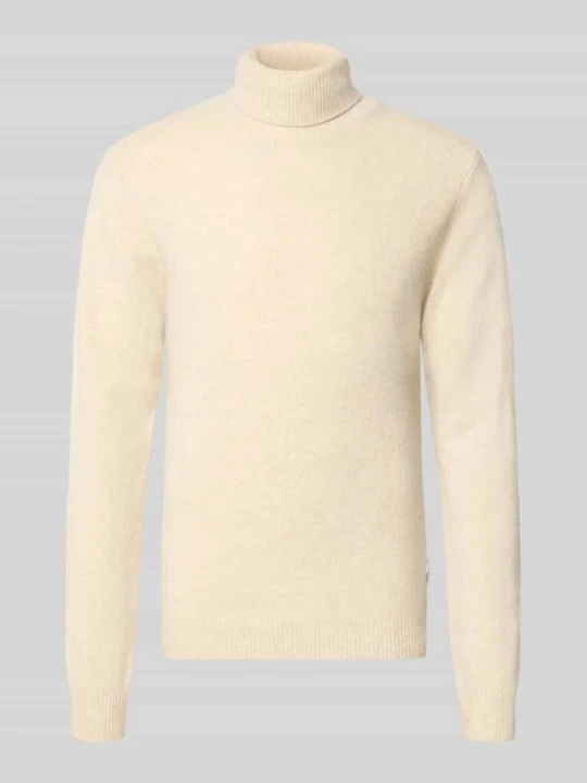 Zdjęcie produktu sweter z golfem o kroju slim fit z mieszanka wełny model 'Karl' Casual Friday Złamany biały