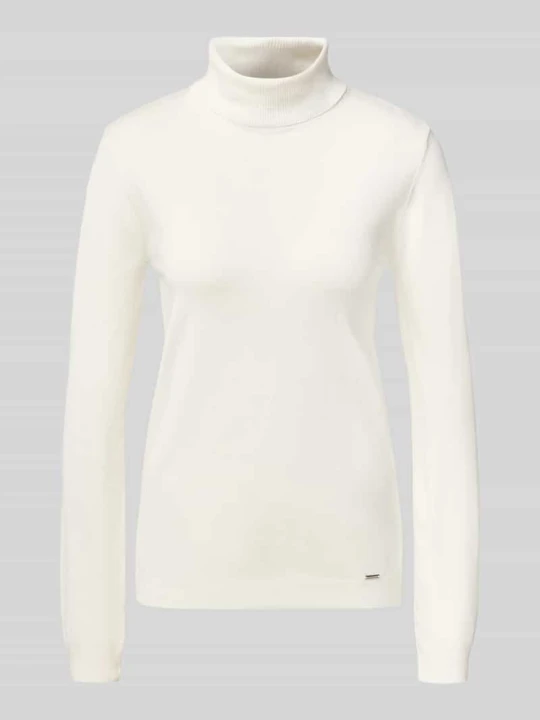 Zdjęcie produktu Sweter z golfem o kroju slim fit z mieszanki wiskozy MORE & MORE Złamany biały