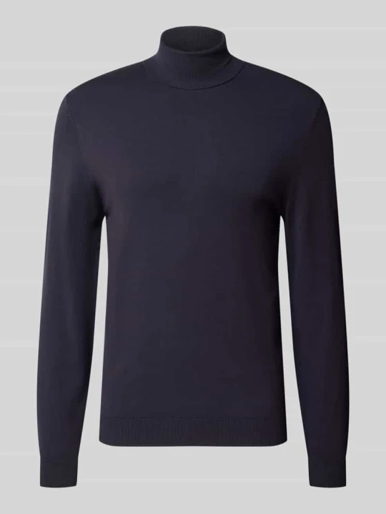 Zdjęcie produktu Sweter z golfem o kroju slim fit z mieszanki wiskozy MCNEAL Granatowy