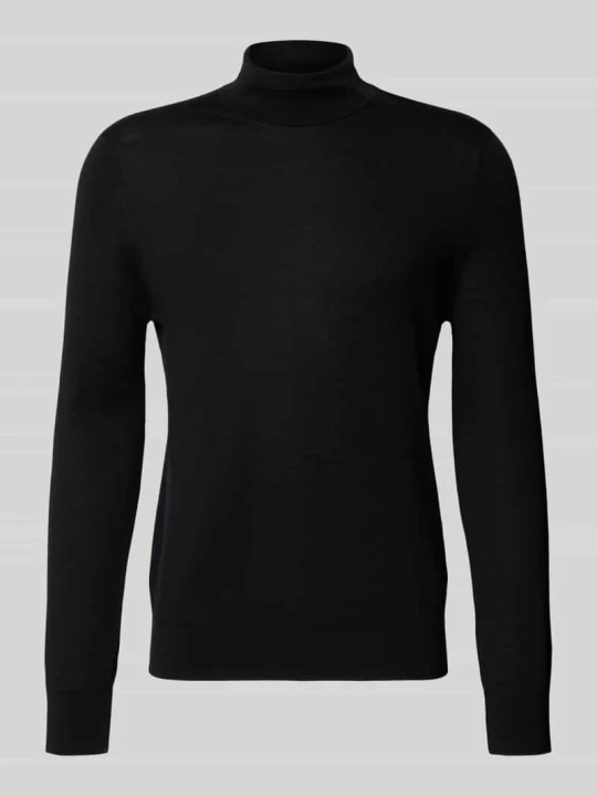 Zdjęcie produktu sweter z golfem o kroju slim fit z wełny Profuomo Czarny