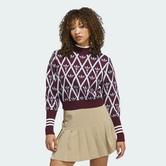 Zdjęcie produktu Sweter z golfem Originals Trefoil Adidas bordowy