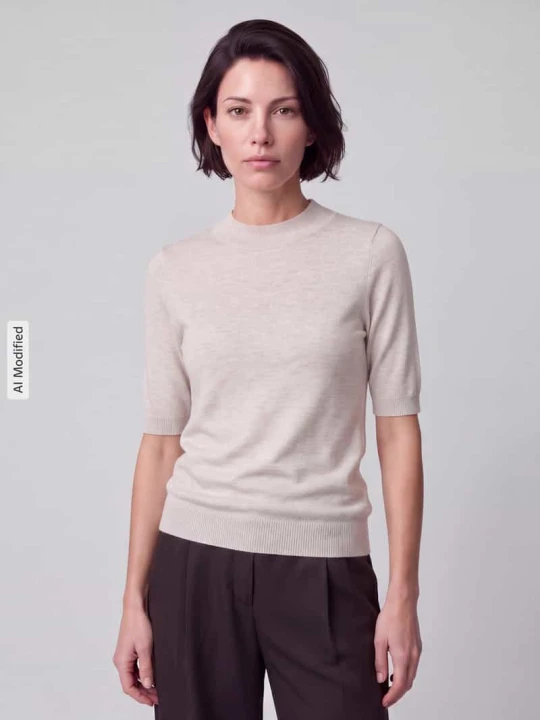 Zdjęcie produktu Sweter z golfem typu mock neck s.Oliver Piaskowy