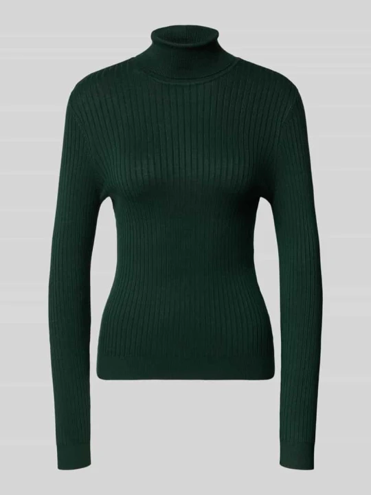 Zdjęcie produktu sweter z golfem w kroju slim fit z mieszanka wiskozy model 'KAROL' Only Ciemnozielony