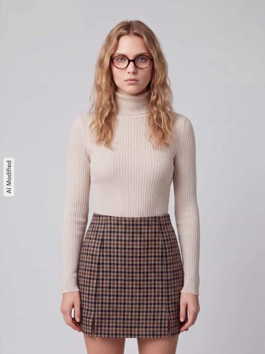 Zdjęcie produktu sweter z golfem w kroju slim fit z mieszanka wiskozy model 'KAROL' Only Złamany biały