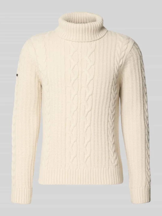 Zdjęcie produktu sweter z golfem ze ściegiem warkoczowym Superdry Écru